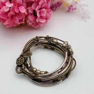 Lizzy James Wrap Bracelet Silver Plated And Brass 21 Inch